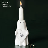 East of India | Ghost Candle Holder - Always Here for Boo