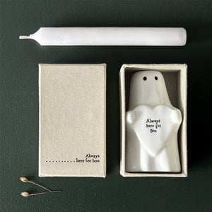 East of India | Ghost Candle Holder - Always Here for Boo