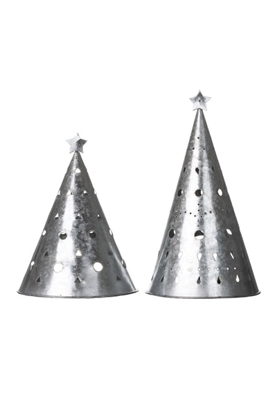 Christmas Decoration | Set of Two Metal Votive Trees