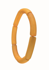 Hot Tomato | Tubular Resin Elasticated Bangle - Mustard/Mono