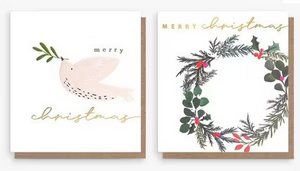 Caroline Gardner | Dove and Wreath Charity Christmas Cards Pk 8