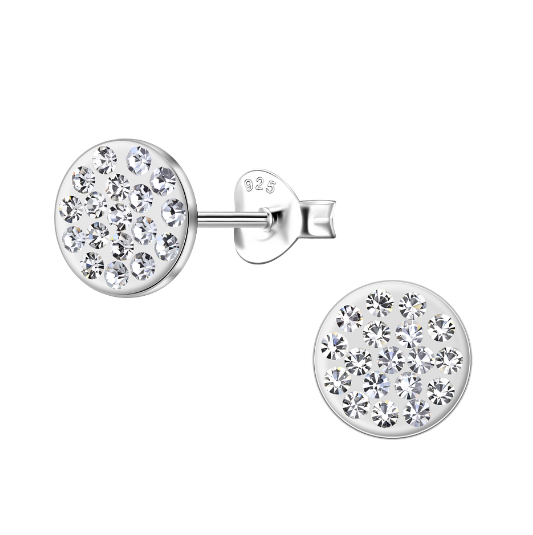 Its Yours | Sterling Silver Round Crystal Stud Earrings